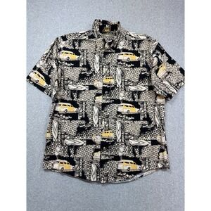 Natural Issue Shirt Mens Medium Yellow Classic Car Hawaiian Beach Casual Party‎